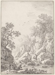 Et vandfald ved Rock Cliffs, 1750
