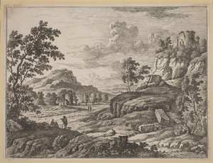 Landskab med to ødelagte tårne. af Johann Christoph Dietzsch