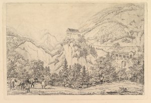 St. Georgsberg nær Schweiz i Tyrol, efter Klein af Johann Christoph Erhard