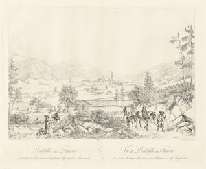 Radstadt ved Tauern af Johann Christoph Erhard and Johann Adam Klein after Carl Ludwig Friedrich Viehbeck