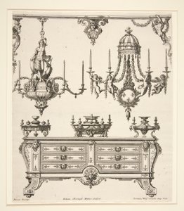 Ark fra Commodes et Lustres af Johann Christoph Hafner