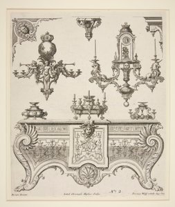 Ark med dekorative designs af Johann Christoph Hafner