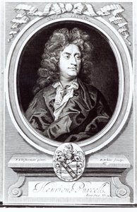 Portræt af Henry Purcell (1659-95), engelsk komponist, indgraveret af R. White, 1695