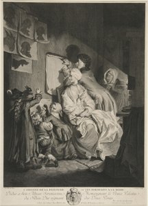 Oprindelsen af ​​maleri eller moderigtige portrætter; pub. 1767