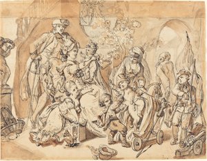Den lykkelige familie med børn, der leger