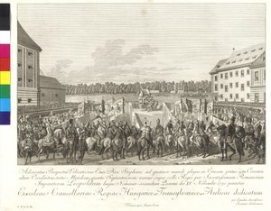 Kroning af kejser Leopold II til kongen af Ungarn i Bratislava den 15. november 1790 (kobberstik)