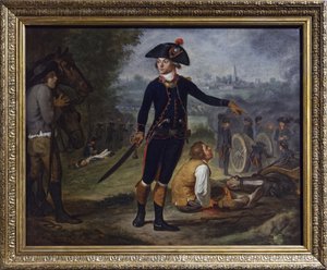 Artilleriofficer i belejringen af en by, ca. 1795 (olie på lærred) af Johann Friedrich (after) Dryander