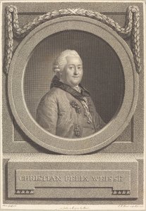 Christian Weisse af Johann Friedrich Bause after Anton Graff