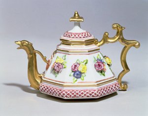 Meissen ottekantet tekande, ca. 1718 porcelæn
