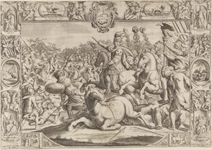 Allegori om Urban VIII, pave (Maffeo Barberini 1623-1644) af Johann Friedrich Greuter
