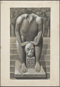 En samling af Waldecks originale kunstværk fra Mesoamerica, boks 5 af 22 af Johann Friedrich Maximilian von Waldeck