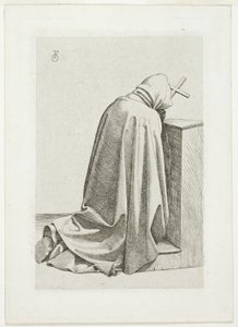 Knælende pilgrim med kors og bog af Johann Friedrich Overbeck