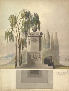 Design for a Tomb, Rothgeisser i Nürnberg Elevation and Ground Plan, 1826. af Johann Georg Dürschner