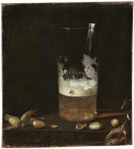 Stilleben med ølglas og nødder af Johann Georg Hainz