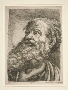 Mandligt overhoved (for en apostel?) af Johann Georg Hertel