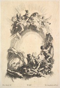 The Forges of Vulcan, fra Book of Cartouches, midten af 1700-tallet. af Johann Georg Hertel