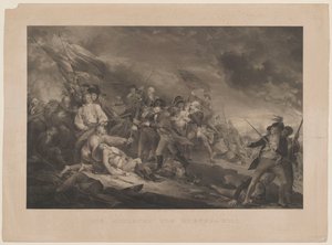 Slaget ved Bunkershill. J. Trumbull p. af Johann Georg Nordheim