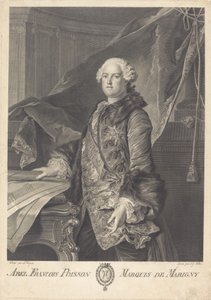 Abel Francois Poisson, Marquis de Marigny af Johann Georg Wille after Louis Tocqué