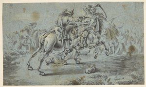 Rytterslagscene med tyrkere? af Johann Georg von Bemmel