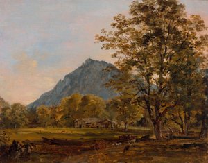 Et bondehus i de bayerske alper, omkring 1825.