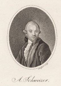Portræt af komponisten Anton Schweitzer 1735-1787, 1785. af Johann Gottfried Scheffner