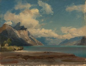I Weesen am Walensee, Schweiz af Johann Gottfried Steffan