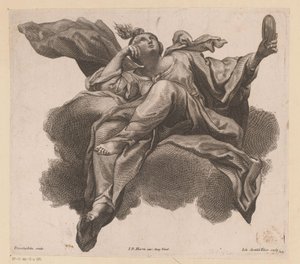 Prudentia med spejl i hånden af Johann Gottfried Thelott