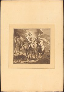 Flugten til Egypten af Johann Gottlieb Prestel after Nicolaes Pietersz Berchem