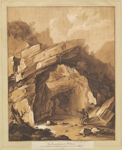 Udsigt over grotten ved Heilbrunn, nær Salzburg af Johann Gottlieb Prestel, after Schellinger