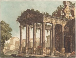 Herkules-templet i Cori af Johann Gottlieb Prestel, probably after Alessandro Moretti