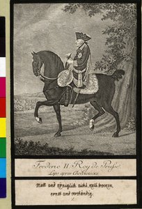 på hesten Frederik II af Preussen