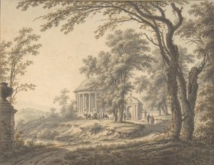 Idyllisk landskab med tempel, 1770.