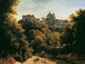 Udsigt over Ariccia af Johann Heinrich Schilbach