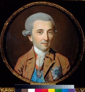 Portræt af Prins Nikolai Ivanovich Saltykov (1736-1816) - Oeuvre af Johann Heinrich Schmidt (1749-1829), pastel på papir (27,5x27,5 cm), ca. 1780 - Portræt af Prins Nikolay I. Saltykov, Pastel på papir af J.H. Grovsmed