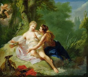 Jupiter forklædt som Diana, der forfører Callisto, ca. 1756