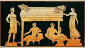 satyrer slapper af under Dionysos og Demeters øje, ca. 1796 (kobberstik) af Johann Heinrich Wilhelm Tischbein