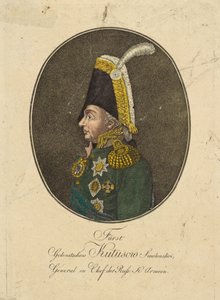 Portræt af feltmarskal prins Mikhail Kutuzov 1745-1813, ca. 1790.