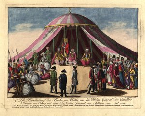 Aflejringen af Pashaen af Khotyn af prins Josias af Sachsen-Coburg og general..., sept 1788. af Johann Hieronymus Loeschenkohl