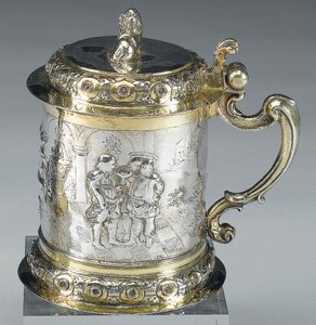 Tankard, Danzig, ca. 1680 (pakke forgyldt sølv) (se også 469712) af Johann II Rohde