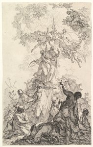 Kristi himmelfart, ca. 1750. af Johann Ignatz Zimbal