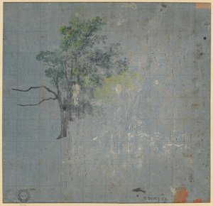 Træstudier (verso) af Johann Jacob Dorner