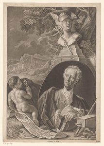 Portræt af Joachim Franz Beich i en alder af 80 af Johann Jacob Haid