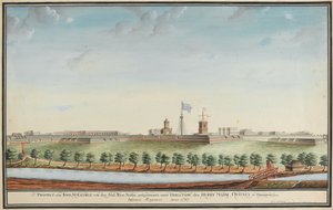 Prospekt vom Fort St. George af Johann Jacob Ludewig Rothmeyer