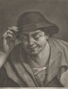 Mand iført hat af Johann Jacobus Haid