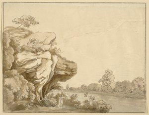 Herre og dame i et landskab af Johann Jakob Dorner der Jüngere