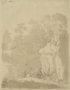 herre og to damer af Johann Jakob Dorner der Jüngere