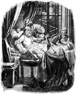 Henrik Løven før sin død i Brunswiek Illustration fra det tyske folks historie af E. Duller, 1840