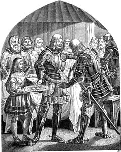 Et æg stykket hele vejen rundt, men to æg til den galante Schweppermann Fra det tyske folks historie af E. Duller, 1840
