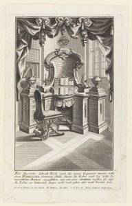 Et formet skrivebord, ... (skrivebord og stol) af Johann Jakob Schübler