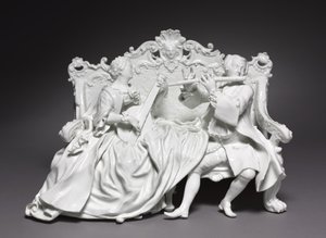Crinoline Group: Musikere, fabrikant Meissen Porcelænsfabrik, Tyskland, ca. 1737 af Johann Joachim Kändler